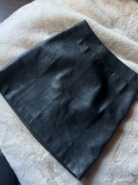 J. Crew Black Faux Leather Mini Skirt